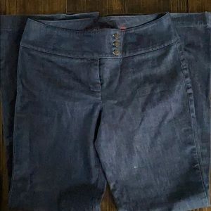 Wide leg dark wash jeans